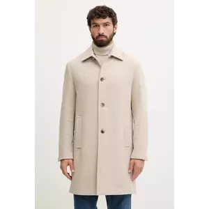 United Colors of Benetton haină cu lână culoarea bej, 2C4VUN06U imagine