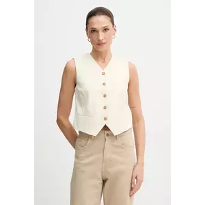 United Colors of Benetton vestă culoarea bej, un singur rând de nasturi, 2YVXDJ011 imagine