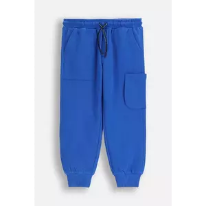 Coccodrillo pantaloni de trening din bumbac pentru copii CITY BUILDER BOY KIDS culoare albastru, uni imagine