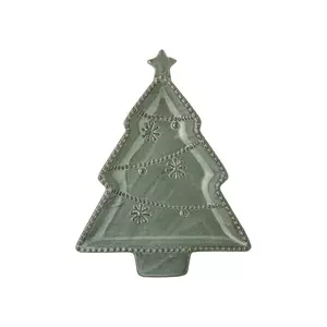 Bloomingville platou de Crăciun Alder 24 x 2, 5 x 19 cm culoare verde imagine