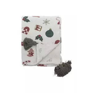 Bloomingville cuvertură de pat din bumbac de Crăciun Yule 160 x 130 cm multicolor imagine