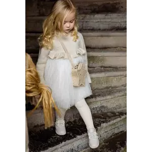 Donsje rochie pentru bebeluși cu lână Paulien Dress bej midi evazat 4103200 imagine