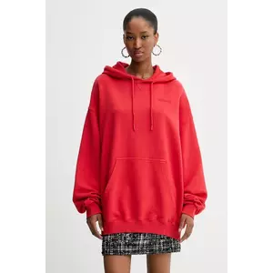 Rotate hanorac de bumbac Sweat Hoodie femei, culoarea roșu, cu glugă, uni, 1124731292 imagine
