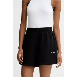 Rotate pantaloni scurti din bumbac High Waist culoarea negru, uni, high waist, 112455100 imagine