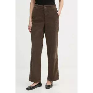 United Colors of Benetton pantaloni de catifea cord culoarea negru, drept, high waist, 4HA2DF07I imagine