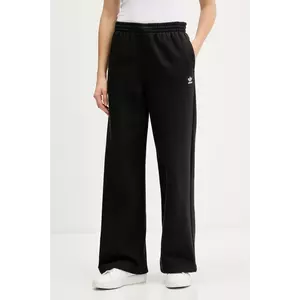 adidas Originals pantaloni de trening Essentials Wide Leg Fleece culoarea negru, uni, JX5251 imagine