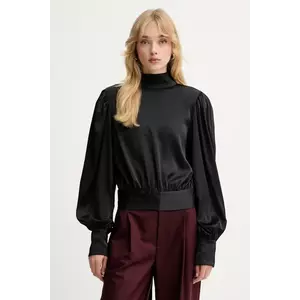 Gestuz bluză culoarea negru, neted, 10910803 imagine