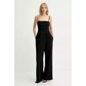 Gestuz salopetă culoarea negru, cold shoulder, 10910726 imagine