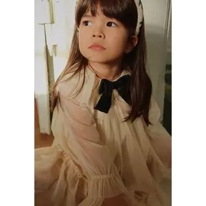 Konges Sløjd rochie fete BOW DRESS culoarea bej, mini, evazați, KS104240 imagine