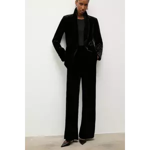 Answear.LAB pantaloni de catifea culoarea negru, lat, high waist imagine