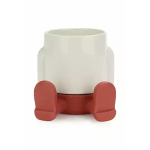 Balvi ghiveci de flori cu farfurie Mr.Sitty 11 x 8, 5 x 8, 5 cm culoarea roșu imagine