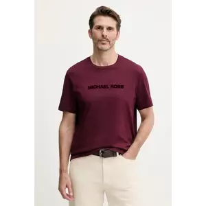 Michael Kors tricou din bumbac culoarea bordo, cu imprimeu, CF552PK1V2 imagine