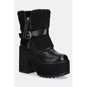 Buffalo botine Killah Fold Boot Warm culoarea negru, cu toc drept, 1220081-BLK imagine
