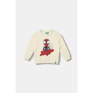 United Colors of Benetton bluză copii culoarea bej, cu imprimeu, 3EB5G10L5 imagine