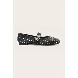 AllSaints balerini de piele HOLLY STUD SHOE culoarea negru, W040FD imagine
