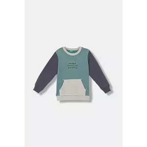 United Colors of Benetton bluză copii culoarea turcoaz, cu imprimeu, 3EB5G10KS imagine