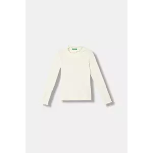 United Colors of Benetton longsleeve copii culoarea bej, cu turtleneck, 381PC10RC imagine