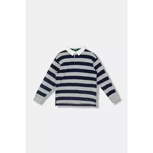 United Colors of Benetton tricouri polo din bumbac pentru copii culoarea gri, uni, 33CKC301X imagine
