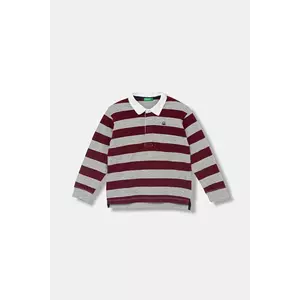 United Colors of Benetton tricouri polo din bumbac pentru copii culoarea bordo, uni, 33CKG300Z imagine