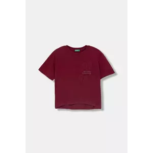 United Colors of Benetton tricou de bumbac pentru copii culoarea bordo, 3I1XC10QD imagine