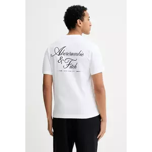 Abercrombie & Fitch tricou din bumbac culoarea alb, cu imprimeu, KI123-5255-100 imagine
