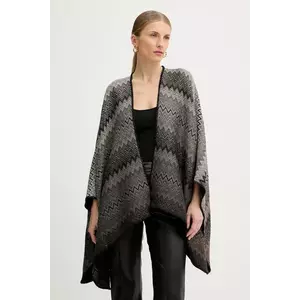 Missoni poncho de lână culoarea maro, light, MA80WODA420 imagine