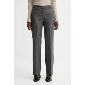Marc O'Polo pantaloni cu lână culoarea gri, drept, high waist, 510023710199 imagine