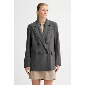 Marc O'Polo jachetă cu lână culoarea gri, cu două rânduri de nasturi, cu imprimeu, 510023780031 imagine