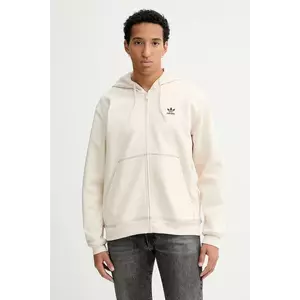 adidas Originals bluză Essentials culoarea bej, cu glugă, uni, JW0968 imagine