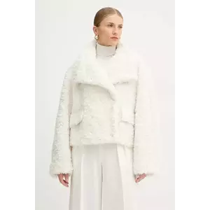 BOSS palton din lână culoarea alb, 50550632 imagine