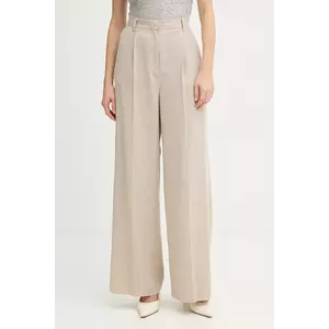 Marella pantaloni cu lână Emme by Marella culoarea bej, lat, high waist, 2525136102200 imagine