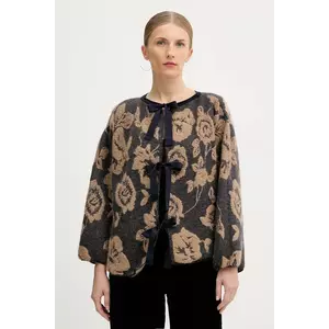 Liviana Conti cardigan din amestec de lână culoarea maro, L5WG67 imagine