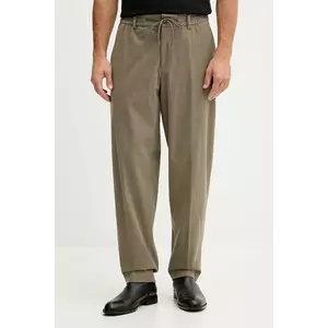 BOSS pantaloni de catifea cord bărbați, culoarea verde, drepți 50549390 imagine