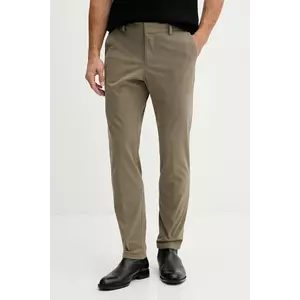 BOSS pantaloni de catifea cord bărbați, culoarea verde, drepți 50551683 imagine