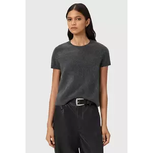 AllSaints tricou din cașmir REBEL TEE culoarea gri, W118KB imagine