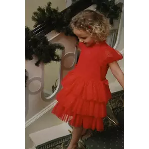 Konges Sløjd rochie fete FAY DRESS GRS culoarea roșu, mini, evazați, KS104296 imagine