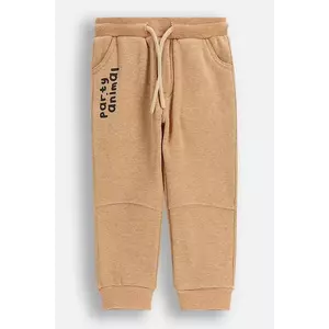 Coccodrillo pantaloni de trening din bumbac pentru bebeluși culoarea maro, uni, BUDDIES BOY NEWBORN imagine