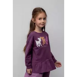 Coccodrillo longsleeve copii culoarea violet, WINTER COSY GRIL KIDS imagine