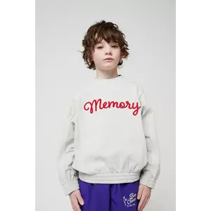 Bobo Choses hanorac de bumbac pentru copii Memory culoarea gri, cu imprimeu, 225BC005 imagine
