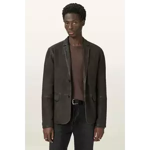 AllSaints geacă de piele întoarsă MONET culoarea maro, M018LC imagine