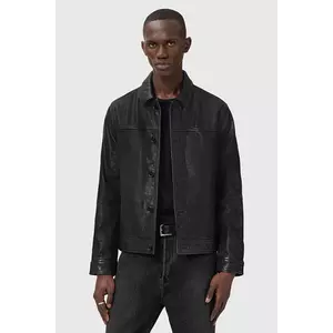 AllSaints geacă de piele NATES culoarea negru, de tranziție, M010LD imagine