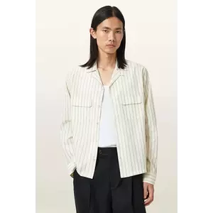 AllSaints cămașă din bumbac STANLEY culoarea bej, regular, M022SD imagine