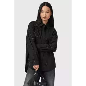 AllSaints cămașă din bumbac GEMI culoarea negru, cu guler clasic, regular, W028PD imagine