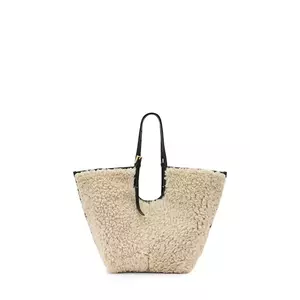 AllSaints geantă de lână ARA culoarea bej, W216XD imagine