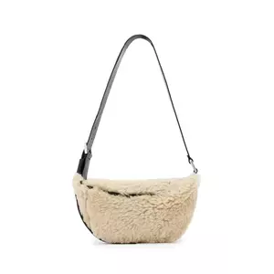 AllSaints geantă de lână LUNA culoarea bej, W220XD imagine