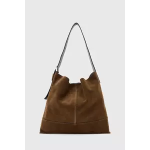 AllSaints geantă de mana din piele întoarsă ASHA culoarea maro, W368XD imagine