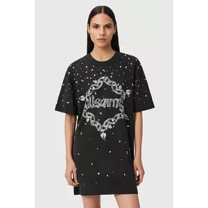 AllSaints rochie din bumbac DRIP culoarea negru, mini, oversize, W082DD imagine