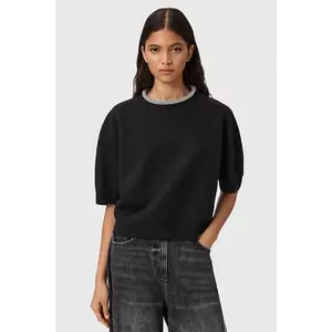 AllSaints tricou de lână ODELL culoarea negru, W049KD imagine