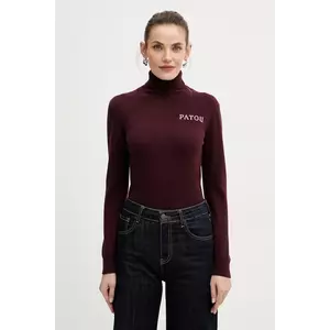Patou pulover de lână culoarea bordo, light, cu guler, KN3088041 imagine