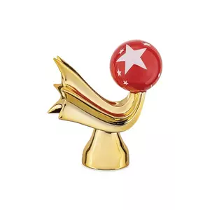 Alessi figurină decorativă Happy Eternity 8 x 9 x 5 cm culoarea galben imagine